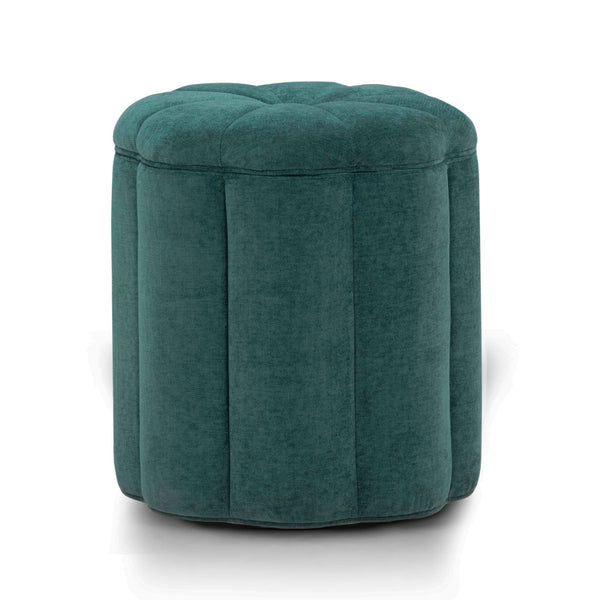 TOV Furniture Fleur Elegant Textured Velvet Storage Ottoman with Hidden Compartment for Chic Home Organization Peacock TOV-OC54611