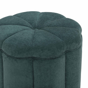 TOV Furniture Fleur Elegant Textured Velvet Storage Ottoman with Hidden Compartment for Chic Home Organization Peacock TOV-OC54611