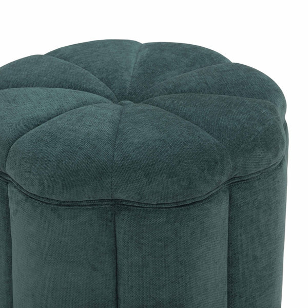 TOV Furniture Fleur Elegant Textured Velvet Storage Ottoman with Hidden Compartment for Chic Home Organization Peacock TOV-OC54611