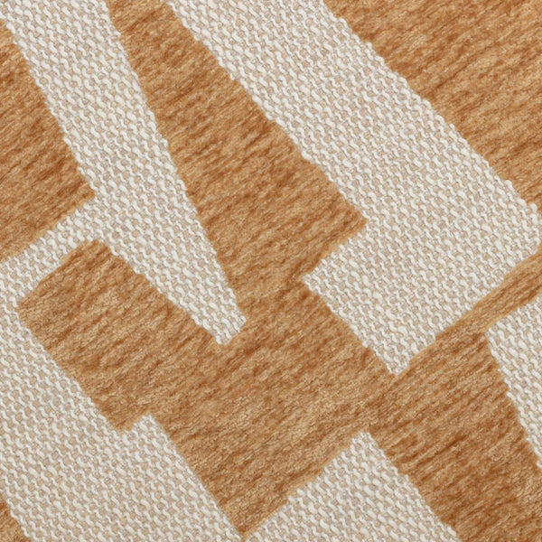 TOV Furniture Bisou Jacquard Ottoman - Versatile Footrest & Extra Seat with Soft Texture for Modern Living Spaces Curry TOV-OC54614