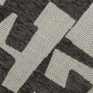 TOV Furniture Bisou Jacquard Ottoman - Versatile Footrest & Extra Seat with Soft Texture for Modern Living Spaces Black TOV-OC54615