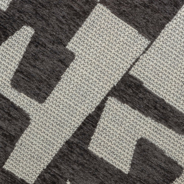 TOV Furniture Bisou Jacquard Ottoman - Versatile Footrest & Extra Seat with Soft Texture for Modern Living Spaces Black TOV-OC54615