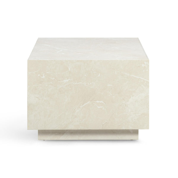 TOV Furniture Romy 47" Modern Rectangular Coffee Table - Minimalist Design with Durable, Easy-Clean Finish Cream Travertine TOV-OC54633