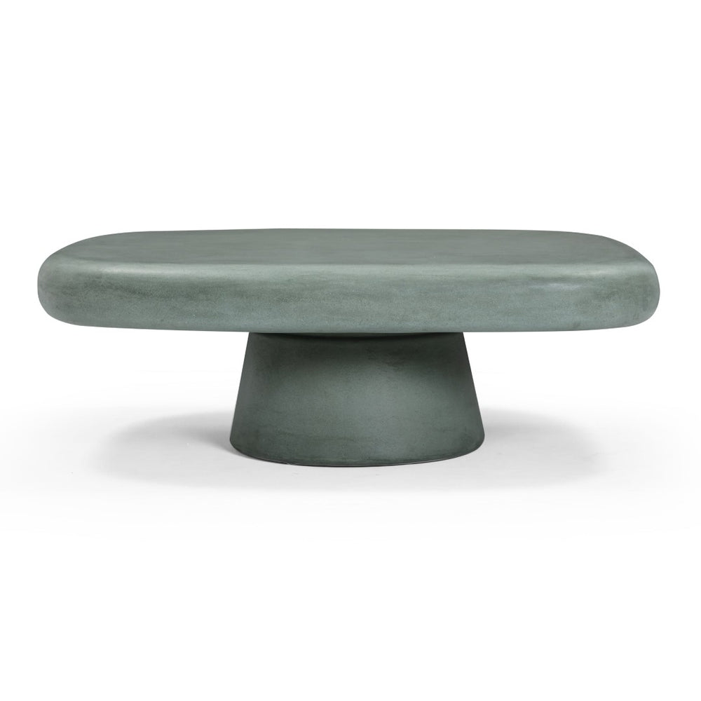 TOV Furniture Darial Sculptural Coffee Table for Indoor and Outdoor Spaces - Modern Design, Durable & Artisanal Finish Green TOV-OC54637