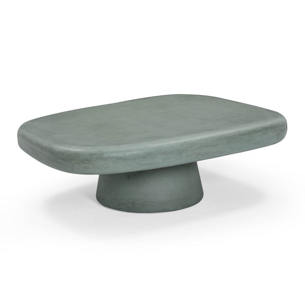 TOV Furniture Darial Sculptural Coffee Table for Indoor and Outdoor Spaces - Modern Design, Durable & Artisanal Finish Green TOV-OC54637