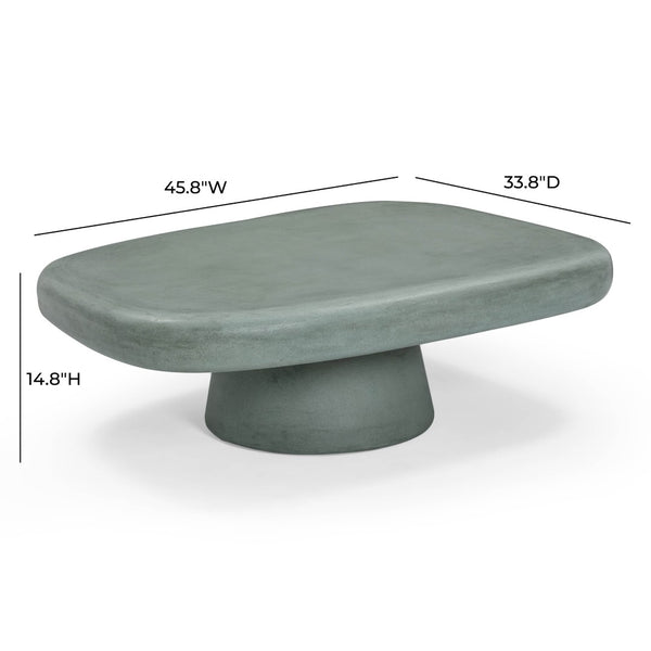 TOV Furniture Darial Sculptural Coffee Table for Indoor and Outdoor Spaces - Modern Design, Durable & Artisanal Finish Green TOV-OC54637
