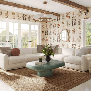 TOV Furniture Darial Sculptural Coffee Table for Indoor and Outdoor Spaces - Modern Design, Durable & Artisanal Finish Green TOV-OC54637