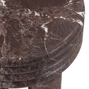 TOV Furniture Delta Concrete Round Side Table - Modern Elegance for Indoor and Outdoor Spaces, Fully Assembled Red Levanto TOV-OC54638