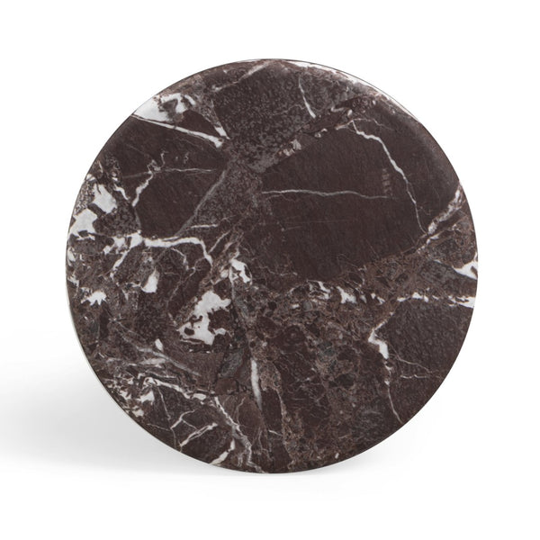 TOV Furniture Delta Concrete Round Side Table - Modern Elegance for Indoor and Outdoor Spaces, Fully Assembled Red Levanto TOV-OC54638