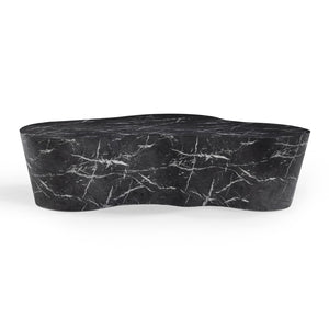 TOV Furniture Slab 59" Concrete Coffee Table - Modern Minimalist Design for Indoor & Outdoor Stylish Living Spaces Black Marble TOV-OC54639