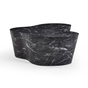 TOV Furniture Slab 59" Concrete Coffee Table - Modern Minimalist Design for Indoor & Outdoor Stylish Living Spaces Black Marble TOV-OC54639