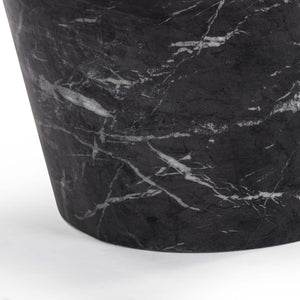 TOV Furniture Slab 59" Concrete Coffee Table - Modern Minimalist Design for Indoor & Outdoor Stylish Living Spaces Black Marble TOV-OC54639