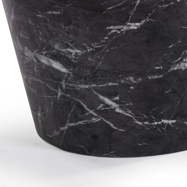 TOV Furniture Slab 59" Concrete Coffee Table - Modern Minimalist Design for Indoor & Outdoor Stylish Living Spaces Black Marble TOV-OC54639