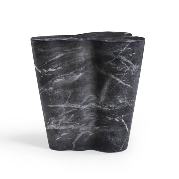 TOV Furniture Slab Concrete Indoor/Outdoor Side Table - Sculptural Elegance with Marble Finish for Modern Spaces Black Marble / Tall TOV-OC54640