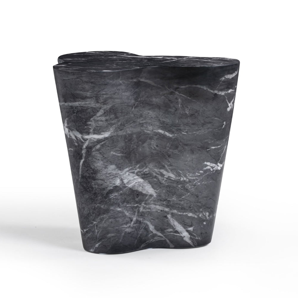 TOV Furniture Slab Concrete Indoor/Outdoor Side Table - Sculptural Elegance with Marble Finish for Modern Spaces Black Marble / Tall TOV-OC54640