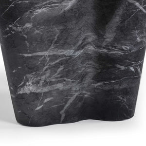 TOV Furniture Slab Concrete Indoor/Outdoor Side Table - Sculptural Elegance with Marble Finish for Modern Spaces Black Marble / Tall TOV-OC54640