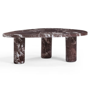 TOV Furniture Libby Sculptural Faux Red Levanto Marble Coffee Table - Stylish Indoor/Outdoor Centerpiece Design 36" TOV-OC54641