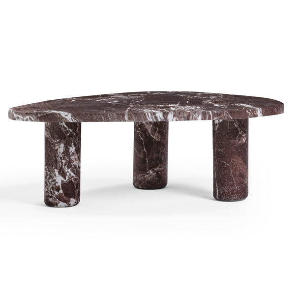 TOV Furniture Libby Sculptural Faux Red Levanto Marble Coffee Table - Stylish Indoor/Outdoor Centerpiece Design 36" TOV-OC54641