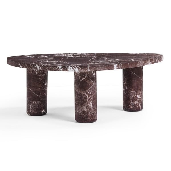 TOV Furniture Libby Sculptural Faux Red Levanto Marble Coffee Table - Stylish Indoor/Outdoor Centerpiece Design 36" TOV-OC54641