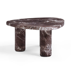 TOV Furniture Libby Sculptural Faux Red Levanto Marble Coffee Table - Stylish Indoor/Outdoor Centerpiece Design 36" TOV-OC54641
