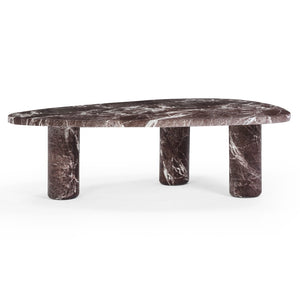 TOV Furniture Libby Sculptural Faux Red Levanto Marble Coffee Table - Stylish Indoor/Outdoor Centerpiece Design 48" TOV-OC54642