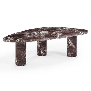 TOV Furniture Libby Sculptural Faux Red Levanto Marble Coffee Table - Stylish Indoor/Outdoor Centerpiece Design 48" TOV-OC54642