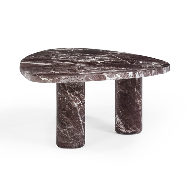 TOV Furniture Libby Sculptural Faux Red Levanto Marble Coffee Table - Stylish Indoor/Outdoor Centerpiece Design 48" TOV-OC54642