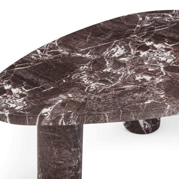 TOV Furniture Libby Sculptural Faux Red Levanto Marble Coffee Table - Stylish Indoor/Outdoor Centerpiece Design 48" TOV-OC54642