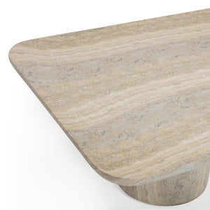 TOV Furniture Tyche 55" Faux Travertine Coffee Table - Stylish Indoor/Outdoor Concrete Design for Modern Spaces TOV-OC54645