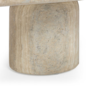 TOV Furniture Tyche 55" Faux Travertine Coffee Table - Stylish Indoor/Outdoor Concrete Design for Modern Spaces TOV-OC54645
