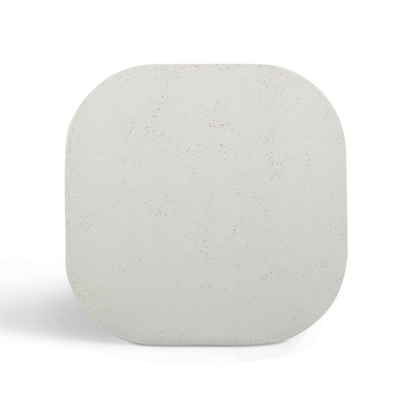 TOV Furniture Suraya Modern Concrete Side Table - Sculptural Design for Indoor & Outdoor Elegance and Durability Ivory TOV-OC54652