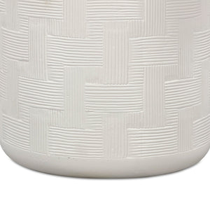 TOV Furniture Suraya Modern Concrete Side Table - Sculptural Design for Indoor & Outdoor Elegance and Durability Ivory TOV-OC54652