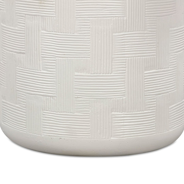 TOV Furniture Suraya Modern Concrete Side Table - Sculptural Design for Indoor & Outdoor Elegance and Durability Ivory TOV-OC54652