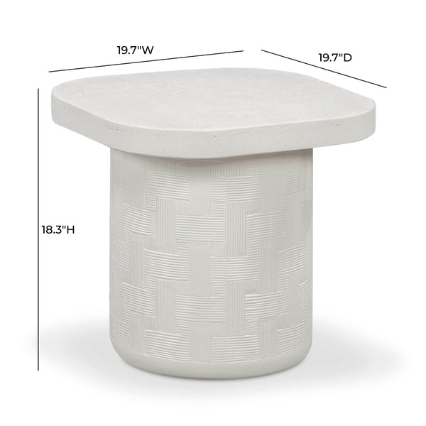 TOV Furniture Suraya Modern Concrete Side Table - Sculptural Design for Indoor & Outdoor Elegance and Durability Ivory TOV-OC54652