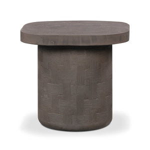 TOV Furniture Suraya Modern Concrete Side Table - Sculptural Design for Indoor & Outdoor Elegance and Durability Dark Umber TOV-OC54654