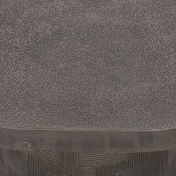 TOV Furniture Suraya Modern Concrete Side Table - Sculptural Design for Indoor & Outdoor Elegance and Durability Dark Umber TOV-OC54654