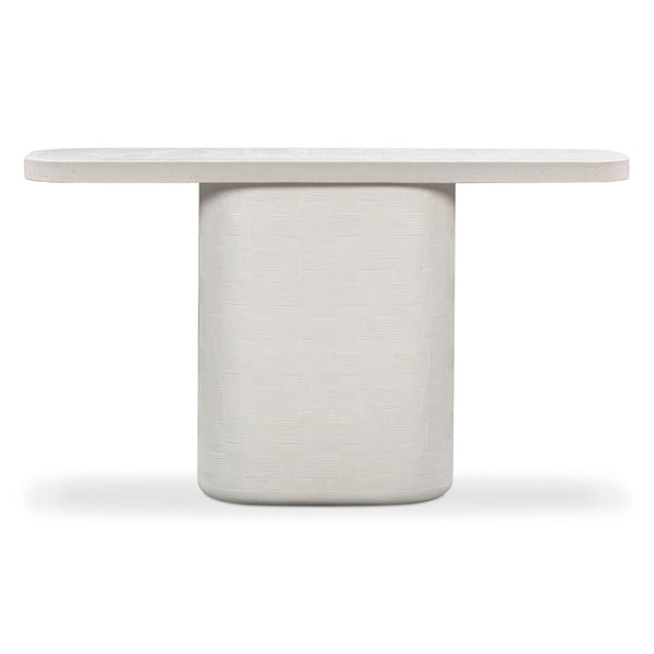TOV Furniture Suraya 55" Modern Concrete Console Table for Indoor and Outdoor Spaces - Stylish & Durable Design Ivory TOV-OC54655