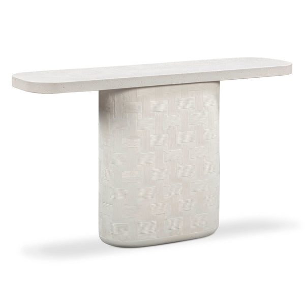 TOV Furniture Suraya 55" Modern Concrete Console Table for Indoor and Outdoor Spaces - Stylish & Durable Design Ivory TOV-OC54655
