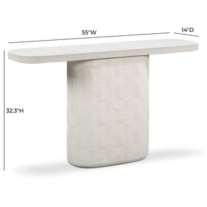 TOV Furniture Suraya 55" Modern Concrete Console Table for Indoor and Outdoor Spaces - Stylish & Durable Design Ivory TOV-OC54655