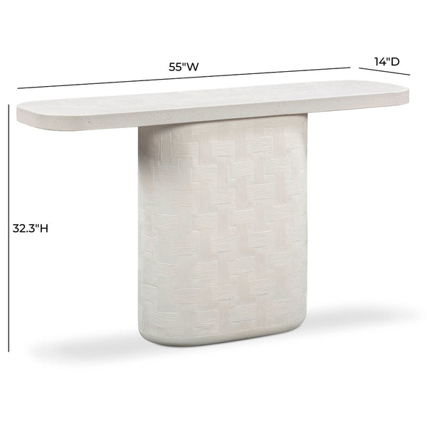 TOV Furniture Suraya 55" Modern Concrete Console Table for Indoor and Outdoor Spaces - Stylish & Durable Design Ivory TOV-OC54655