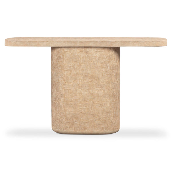 TOV Furniture Suraya 55" Modern Concrete Console Table for Indoor and Outdoor Spaces - Stylish & Durable Design Faux Travertine TOV-OC54656