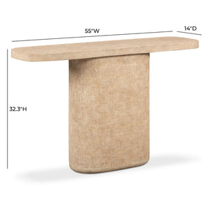 TOV Furniture Suraya 55" Modern Concrete Console Table for Indoor and Outdoor Spaces - Stylish & Durable Design Faux Travertine TOV-OC54656