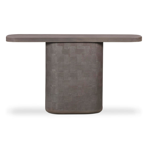 TOV Furniture Suraya 55" Modern Concrete Console Table for Indoor and Outdoor Spaces - Stylish & Durable Design Dark Umber TOV-OC54657