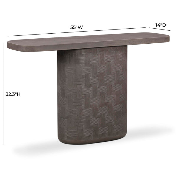 TOV Furniture Suraya 55" Modern Concrete Console Table for Indoor and Outdoor Spaces - Stylish & Durable Design Dark Umber TOV-OC54657