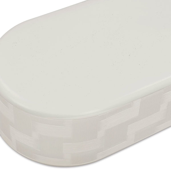 TOV Furniture Suraya Modern Rounded Concrete Coffee Table for Indoor/Outdoor Use – Chic, Durable & Stylish Design Ivory TOV-OC54658