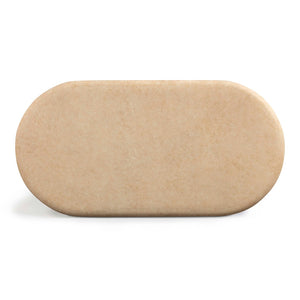 TOV Furniture Suraya Modern Rounded Concrete Coffee Table for Indoor/Outdoor Use – Chic, Durable & Stylish Design Faux Travertine TOV-OC54659