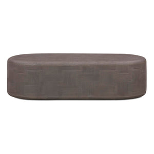 TOV Furniture Suraya Modern Rounded Concrete Coffee Table for Indoor/Outdoor Use – Chic, Durable & Stylish Design Dark Umber TOV-OC54660