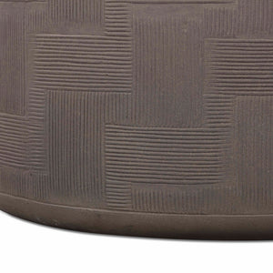 TOV Furniture Suraya Modern Rounded Concrete Coffee Table for Indoor/Outdoor Use – Chic, Durable & Stylish Design Dark Umber TOV-OC54660