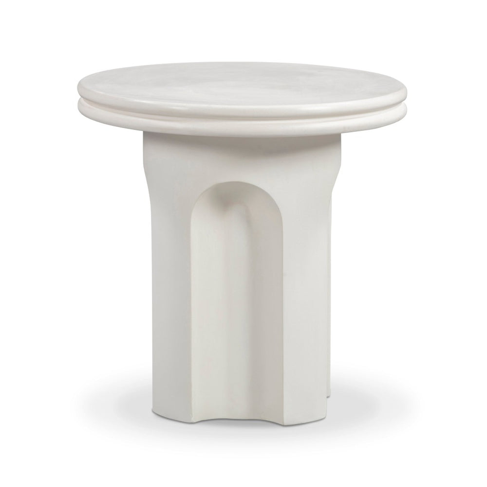 TOV Furniture Cassandra Ivory Concrete Side Table: Stylish Indoor/Outdoor Accent with Modern Architectural Design TOV-OC54667