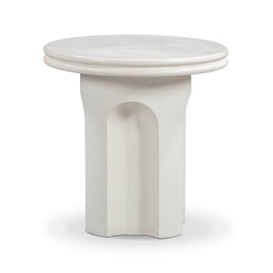 TOV Furniture Cassandra Ivory Concrete Side Table: Stylish Indoor/Outdoor Accent with Modern Architectural Design TOV-OC54667